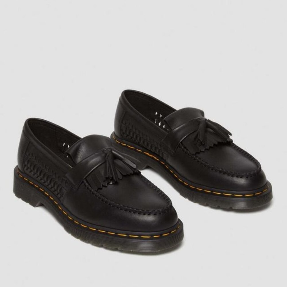 NEW Dr. Martens Adrian Woven Leather Tassel Loafers 9